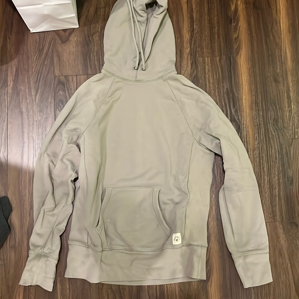 MADEWELL MENS XS LIGHT GREEN SAGE HOODED SWEATSHIRT